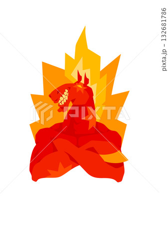 Fire Horse Bodybuilder Vector Illustration Fire Horse Bodybuilder Vector Illustration 132681786