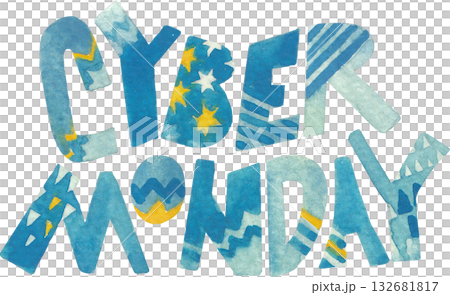 Cyber Monday Watercolor Lettering Clipart Cyber Monday Watercolor Lettering Clipart 132681817