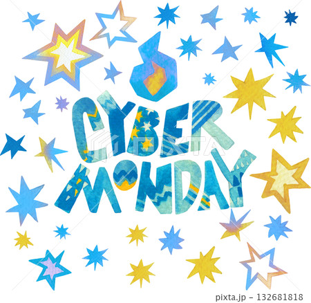 Cyber Monday Watercolor Lettering Clipart Cyber Monday Watercolor Lettering Clipart 132681818