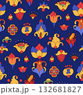 Seamless medieval floral pattern 132681827