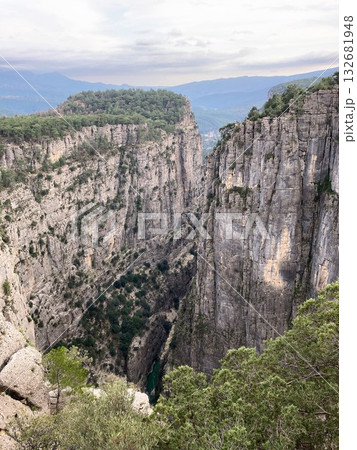 Landscape Tazi Canyon in Manavgat, Antalya, Turkey Aerial top view. Landscape Tazi Canyon in Manavgat, Antalya, Turkey Aerial top view. 132681948