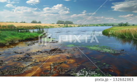 Agricultural Runoff And Water Pollution. Toxic Algae 132682863