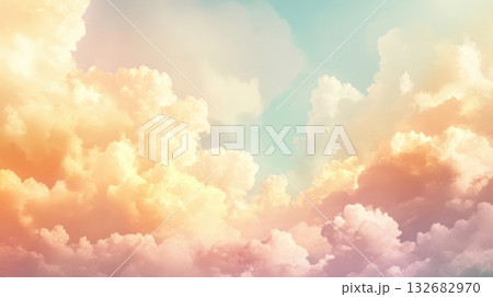 Soft Pastel Clouds Gently Fill The Sky Soft Pastel Clouds Gently Fill The Sky 132682970