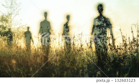 Multiple Exposure Effect Showing Persons Moving Multiple Exposure Effect Showing Persons Moving 132683123