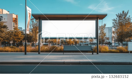 Billboard Construction in the city. An Advertising Mockup 132683152