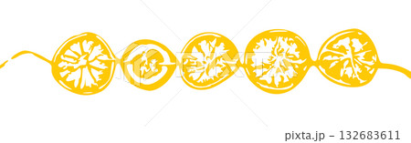 Old fashioned garland with dried orange slices illustration Old fashioned garland with dried orange slices illustration 132683611