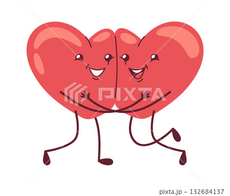 Red hearts hugging love relationships 132684137