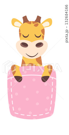 Cute giraffe animal under blanket Cute giraffe animal under blanket 132684166