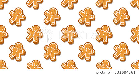 Seamless Gingerbread Man Pattern Seamless Gingerbread Man Pattern 132684361