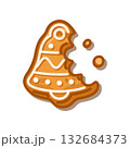 Gingerbread Bell Cookie Illustration 132684373