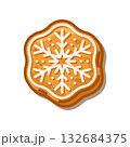 Gingerbread Frosted Snowflake Cookie 132684375