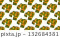 Seamless Green Orange Scarf Pattern 132684381