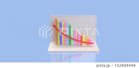 The Multi color chart for Business concept 3d Rendering. The Multi color chart for Business concept 3d Rendering. 132684449