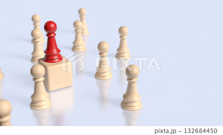 The Red chess for Leader concept 3d Rendering. The Red chess for Leader concept 3d Rendering. 132684450