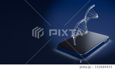 The DNA and Mobile for Sci or technology concept 3d rendering. The DNA and Mobile for Sci or technology concept 3d rendering. 132684453