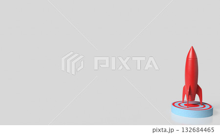 The Rocket on Target point for Business concept 3d Rendering. The Rocket on Target point for Business concept 3d Rendering. 132684465
