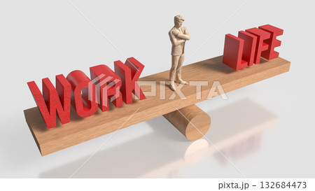 The Work and Life for Background concept 3d Rendering. 132684473