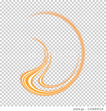 Orange flowing light curves on a transparent background 132684518