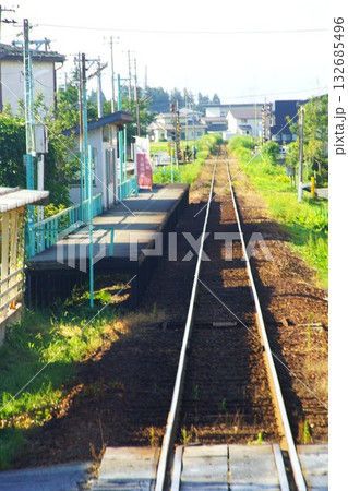 山形鉄道(フラワー長井線)からの車窓風景 南長井駅 山形鉄道(フラワー長井線)からの車窓風景 南長井駅 132685496