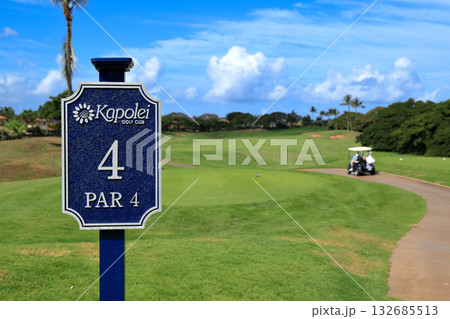 ハワイ（オアフ島）の休日（ゴルフライフ）カポレイゴルフクラブNO4 132685513