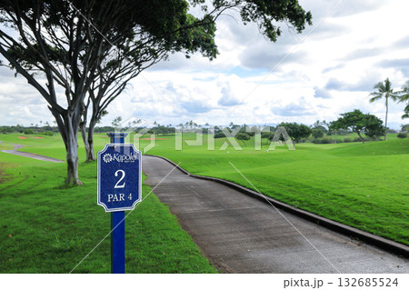 ハワイ（オアフ島）の休日（ゴルフライフ）カポレイゴルフクラブNO2 132685524