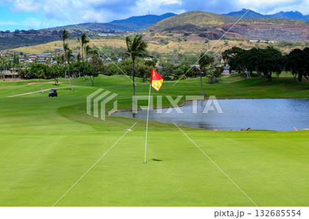 ハワイ（オアフ島）の休日（ゴルフライフ）カポレイゴルフクラブNO9 132685554