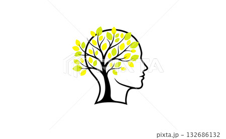 Symbol of human mental growth in connection with nature. Ecology concept 132686132