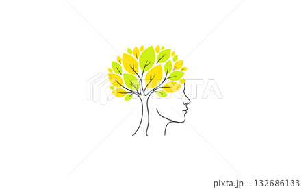 Symbol of human mental growth in connection with nature. Ecology concept 132686133