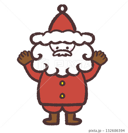 両手を上げるサンタクロースのイラスト 両手を上げるサンタクロースのイラスト 132686394