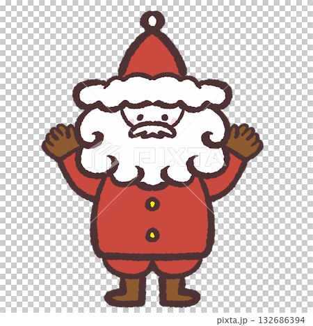 両手を上げるサンタクロースのイラスト 両手を上げるサンタクロースのイラスト 132686394
