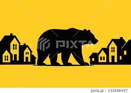 熊　街　シルエット 132686447