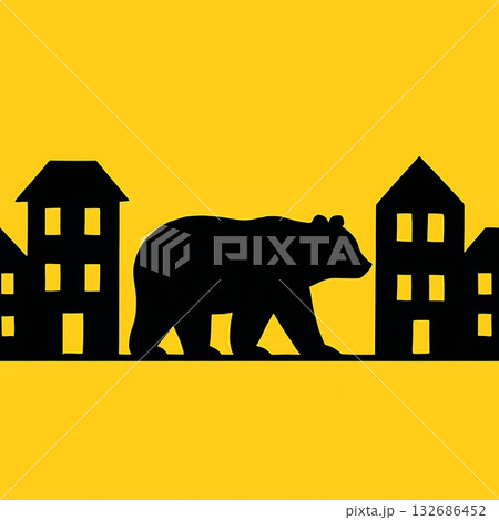 熊 街 シルエット 熊 街 シルエット 132686452