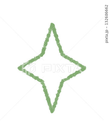 Festive crayon outline firework star in a green glow style. Light and magic combine for a symbolic sparkle, graphic shape, and element for party or holiday concept in modern decorative format. Festive crayon outline firework star in a green glow style. Light and magic combine for a symbolic sparkle, graphic shape, and element for party or holiday concept in modern decorative format. 132686662