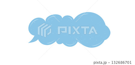 Rough organic cloud patch with hand drawn texture. Blue speech bubble box as chat message, unique patch for graphic communication or creative dialogue element, perfect for modern comment concept. Rough organic cloud patch with hand drawn texture. Blue speech bubble box as chat message, unique patch for graphic communication or creative dialogue element, perfect for modern comment concept. 132686701