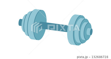 Flat dumbbell icon with a sleek design. Essential gym equipment for workout, weightlifting, and strength training. Perfect for bodybuilding or fitness themes, highlighting exercise and healthy Flat dumbbell icon with a sleek design. Essential gym equipment for workout, weightlifting, and strength training. Perfect for bodybuilding or fitness themes, highlighting exercise and healthy 132686728