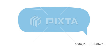 Organic hand drawn chat bubble box with doodle and icon style. Blue speech textbox with message for conversation in rectangle format, modern element for creative communication. Organic hand drawn chat bubble box with doodle and icon style. Blue speech textbox with message for conversation in rectangle format, modern element for creative communication. 132686740