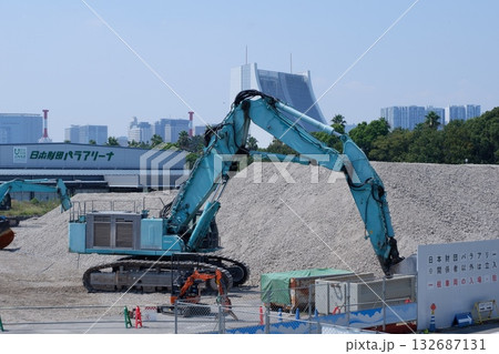 解体現場のユンボ 解体現場のユンボ 132687131