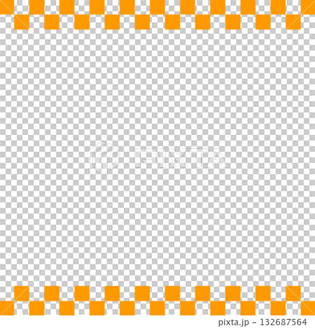 日式方格圖案邊框線條背景插圖，橘色方形向量圖 png 格式 132687564