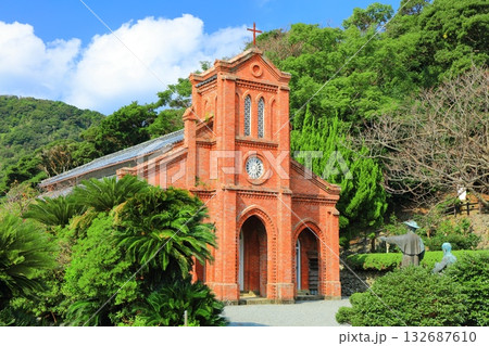 【長崎県】晴天の五島・堂崎天主堂 【長崎県】晴天の五島・堂崎天主堂 132687610