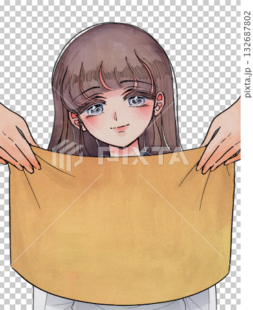 レトロ漫画風イラスト・パーソナルカラー診断、イエベ春の女性 レトロ漫画風イラスト・パーソナルカラー診断、イエベ春の女性 132687802