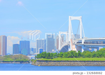 東京都港区、レインボーブリッジの風景 132688082