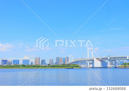 東京都港区、レインボーブリッジの風景 132688088