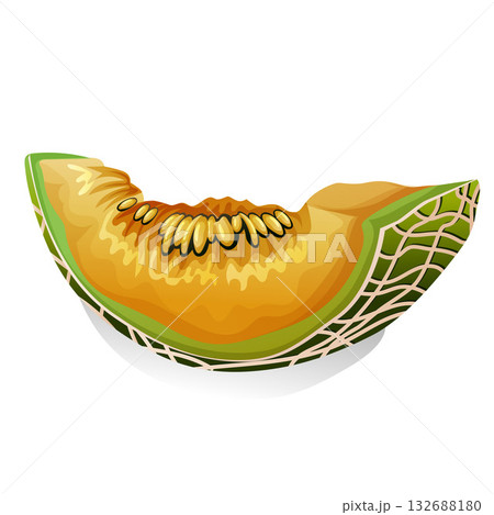cutaway sliced cantaloupe sweet melon 132688180