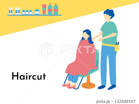 美容室で接客を受ける女性 美容室で接客を受ける女性 132688507