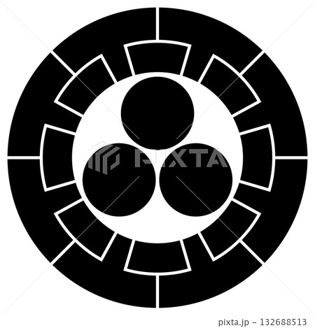 家紋です。源氏輪に三つ星と言います。 家紋です。源氏輪に三つ星と言います。 132688513