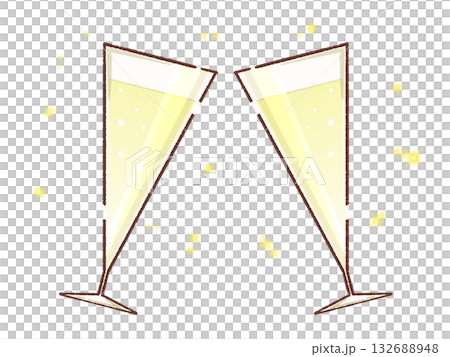香檳杯碰杯的插圖 香檳杯碰杯的插圖 132688948