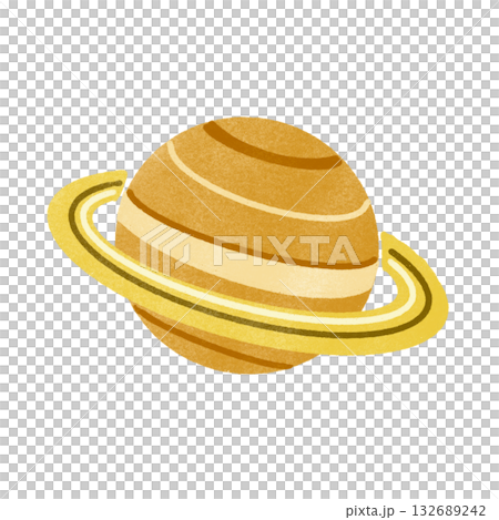 土星的郵票風格插圖 132689242