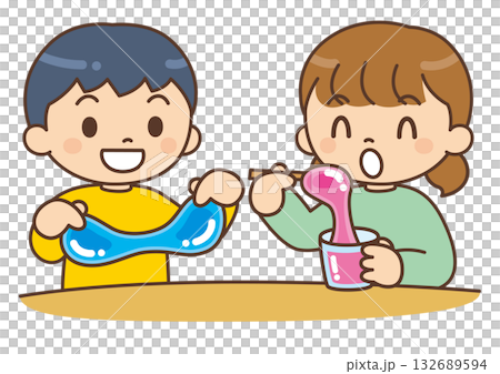 スライム作りをする子供 132689594