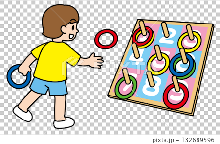 孩子在玩套圈遊戲 132689596