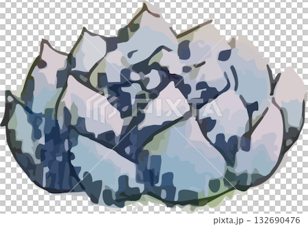 Cute hand-drawn watercolor cactus illustration 132690476